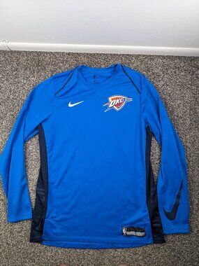 OKC Thunder Shooting Shirt Nike Long Sleeve On Court Warm Up Mens Large 877423